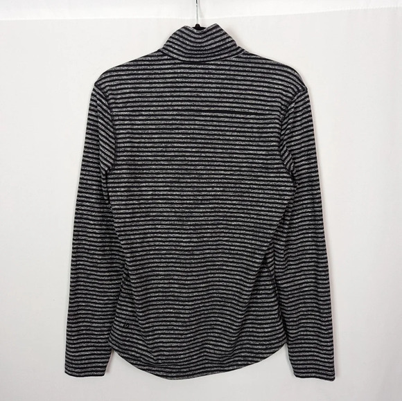 Lululemon Men M Surge Warm 1/2 Zip Raven Stripe Black Heathered Black Athletic - Picture 6 of 13
